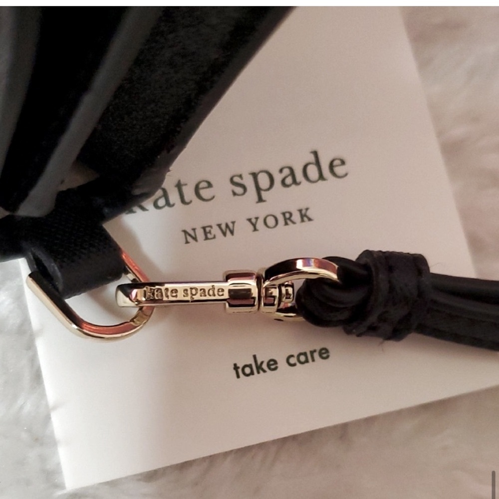 KATE SPADE NWT Joeley Multifunction Wristlet Wallet Black Sparkle Leather IN BOX - Picture 7 of 15